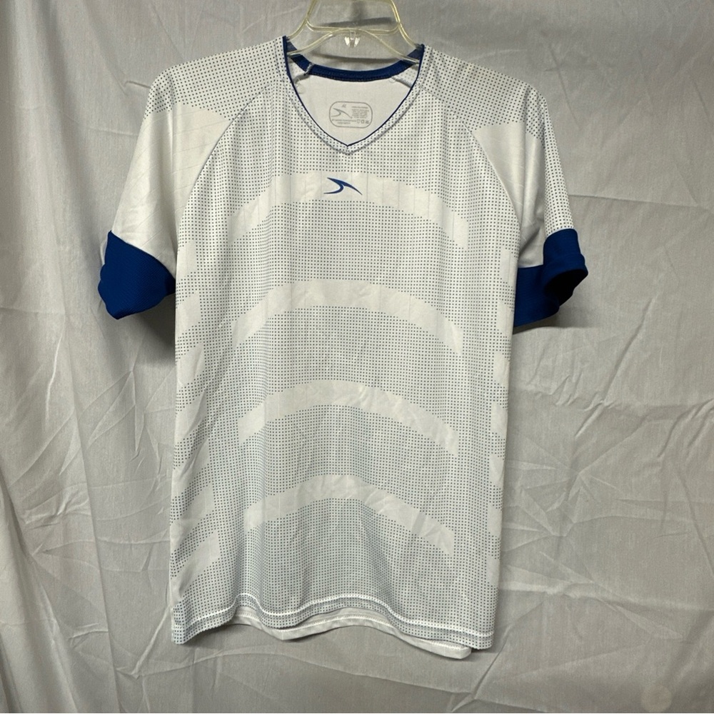 Men's White and Blue Performance Jersey